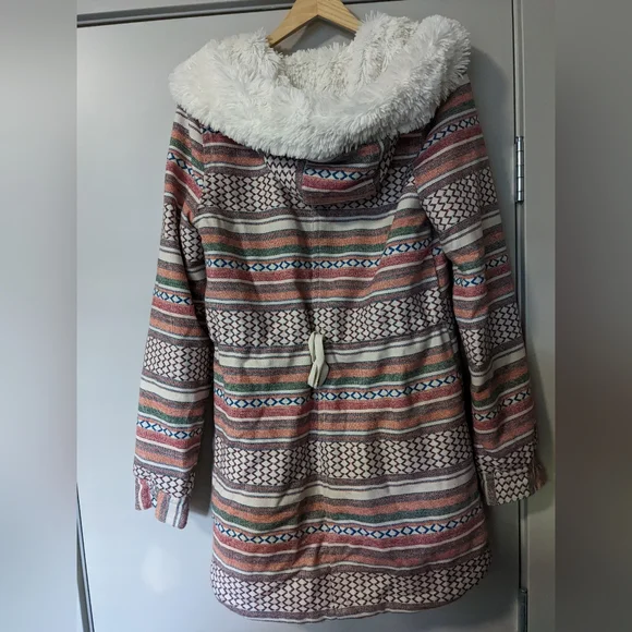 Roxy Multicolor Striped Pea Coat - Picture 2 of 4